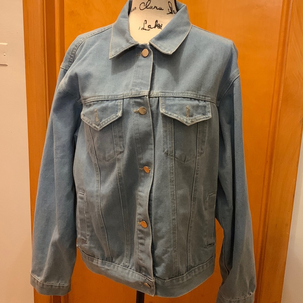 No name brand light blue denim jacket - Picture 1 of 8